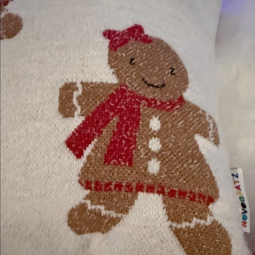 Novogratz Holiday Christmas Gingerbread Pillow  NEW!